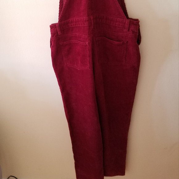 Red Corduroy Jumpsuit - Picture 2 of 2